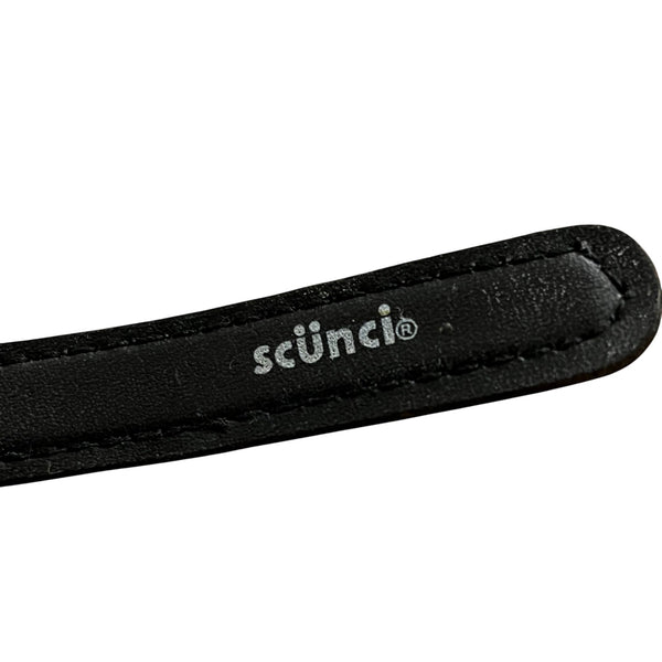 Scunci Black Faux Leather Headband Adjustable For Women & Girls Sleek Classic Style