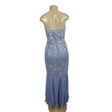 Stephen Yearick Women's Blue Vinage Sequin Strapless Dress
