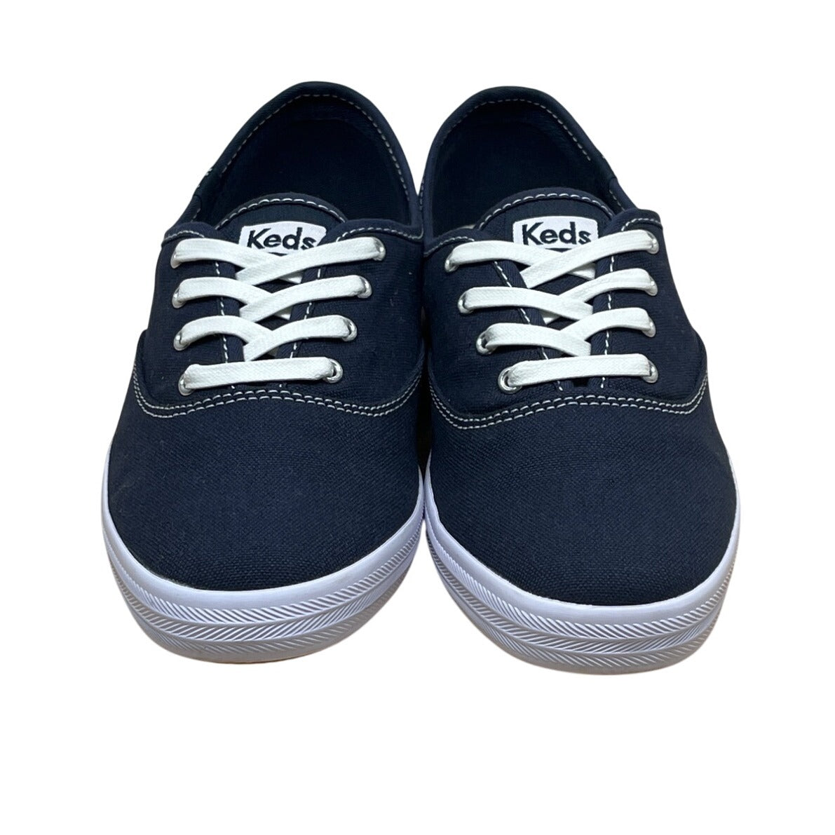 Keds Womens Champion Navy Canvas White Laces Low Top Softerra Sneakers Sz 7 XW