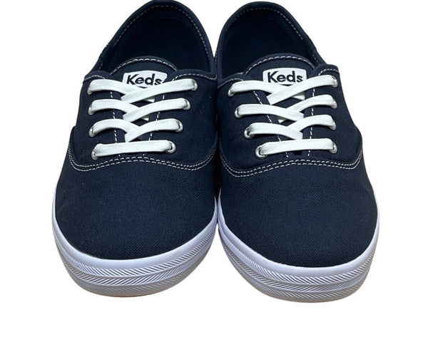 Keds Womens Champion Navy Canvas White Laces Low Top Softerra Sneakers Sz 7 XW