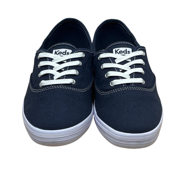 Keds Womens Champion Navy Canvas White Laces Low Top Softerra Sneakers Sz 7 XW