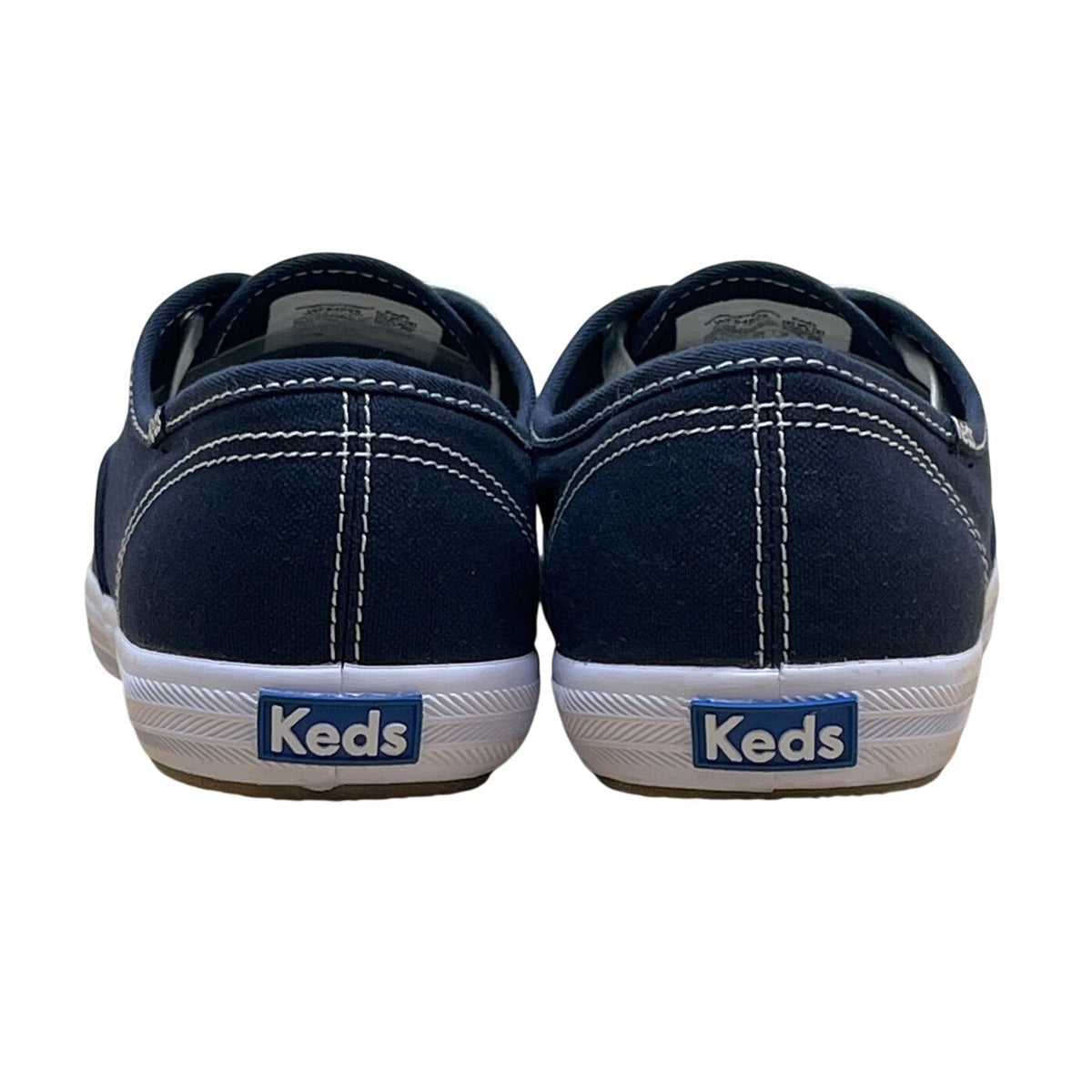 Keds Womens Champion Navy Canvas White Laces Low Top Softerra Sneakers Sz 7 XW