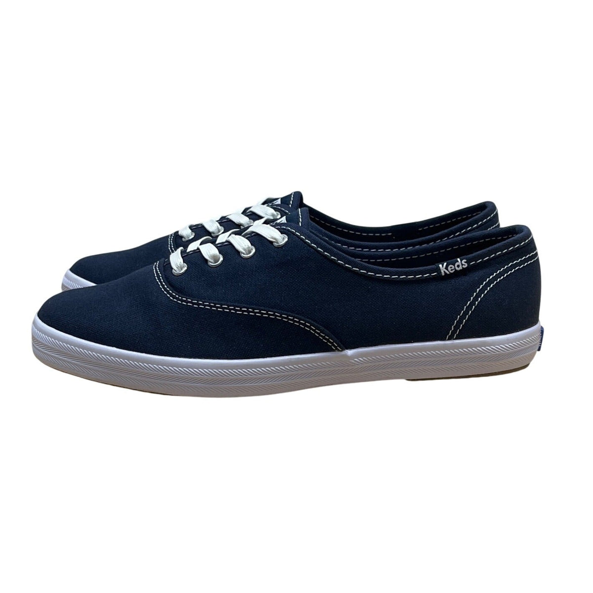 Keds Womens Champion Navy Canvas White Laces Low Top Softerra Sneakers Sz 7 XW