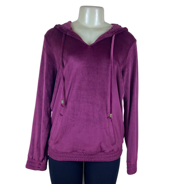 Michael Kors Women's Purple Hoodie Long Sleeve Pullover Size M