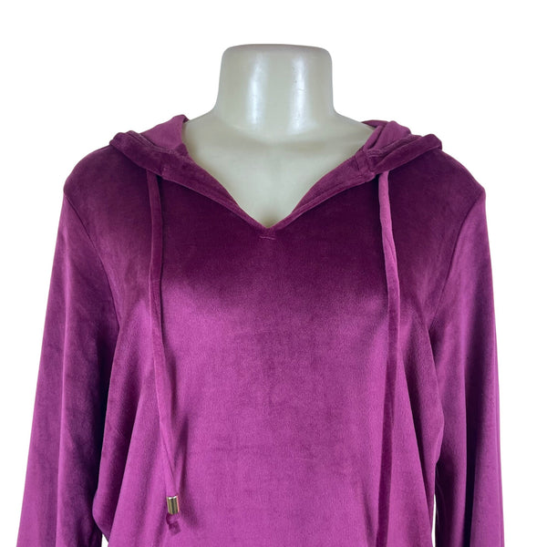 Michael Kors Women's Purple Hoodie Long Sleeve Pullover Size M