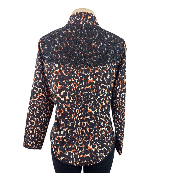 Chicos Zenergy Leopard Print Full-Zip Jacket For Women Black/Orange Size 0