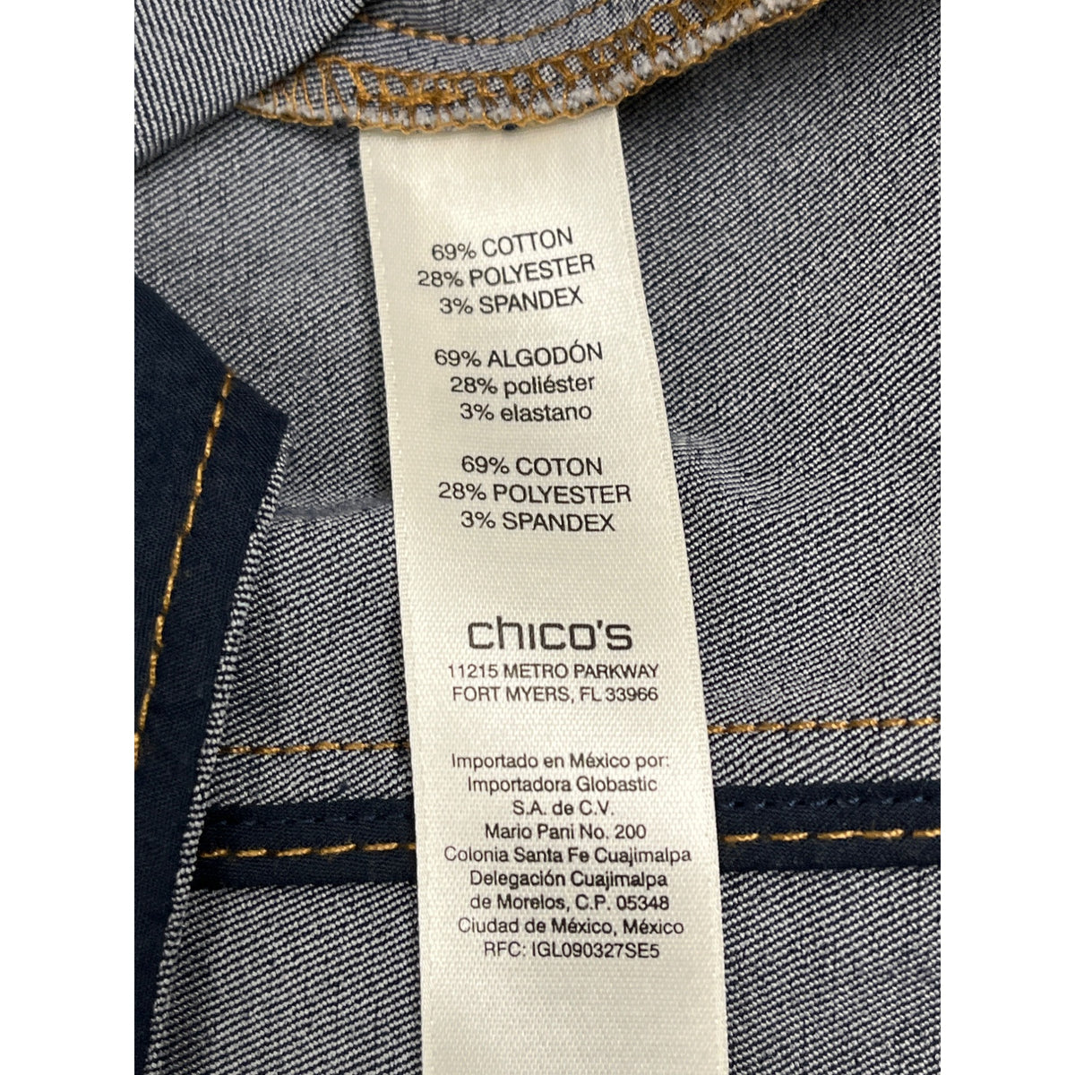 Chico’s Women's Navy Denim Long Jacket With Single Button Sz 2 - New