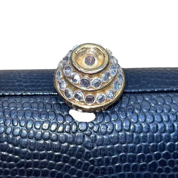 Urban Expressions Women’s Black Faux Croc Embossed Leather Crossbody Clutch