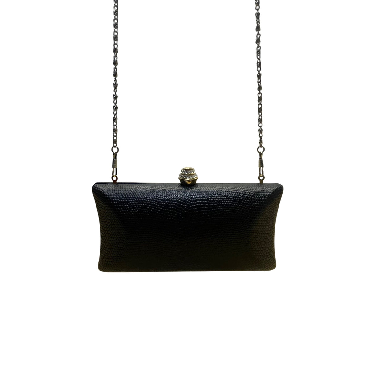 Urban Expressions Women’s Black Faux Croc Embossed Leather Crossbody Clutch