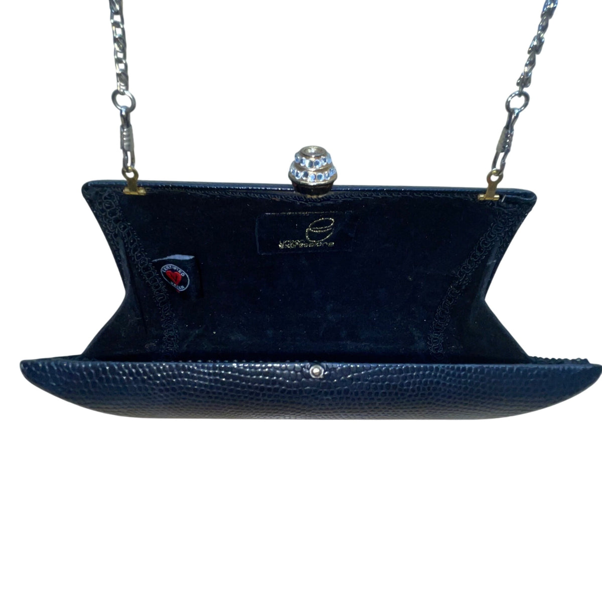 Urban Expressions Women’s Black Faux Croc Embossed Leather Crossbody Clutch