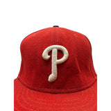 New Era 59Fifty Philadelphia Phillies Red Baseball Cap MLB Logo Size 7 1/2