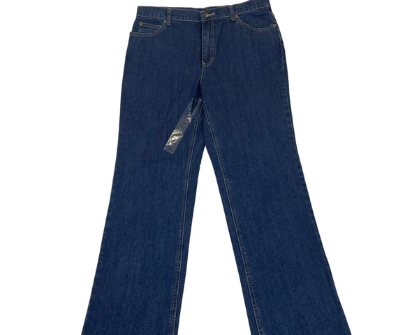 Charter Club Women's Navy Wide-Leg Stretch Denim Jeans Sz 12