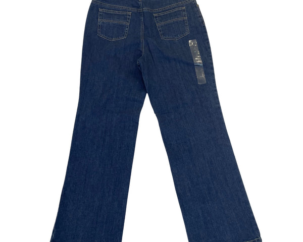 Charter Club Women's Navy Wide-Leg Stretch Denim Jeans Sz 12