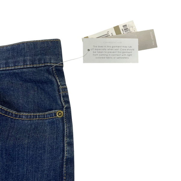 Charter Club Women's Navy Wide-Leg Stretch Denim Jeans Sz 12