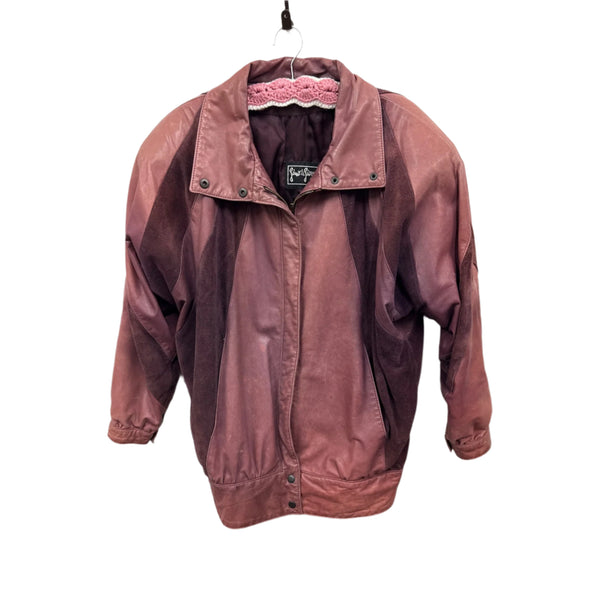 Vintage Gino Di Giorgio Colorblock Leather Jacket Medium