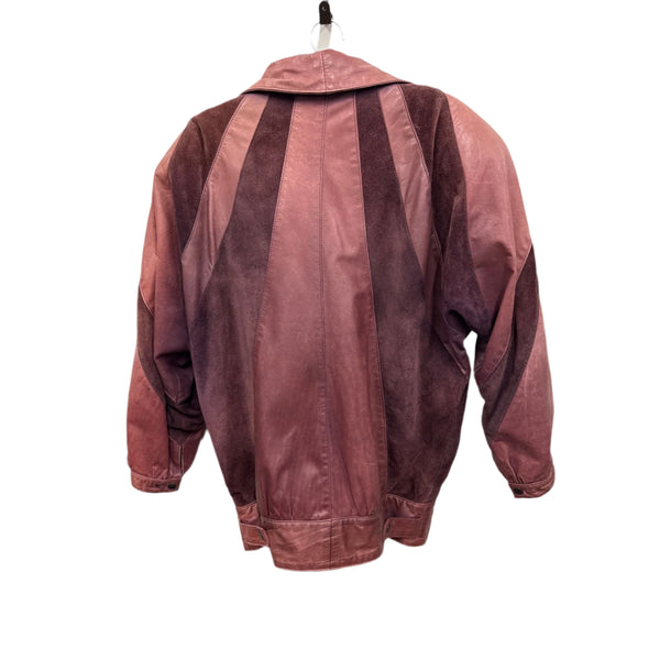 Vintage Gino Di Giorgio Colorblock Leather Jacket Medium