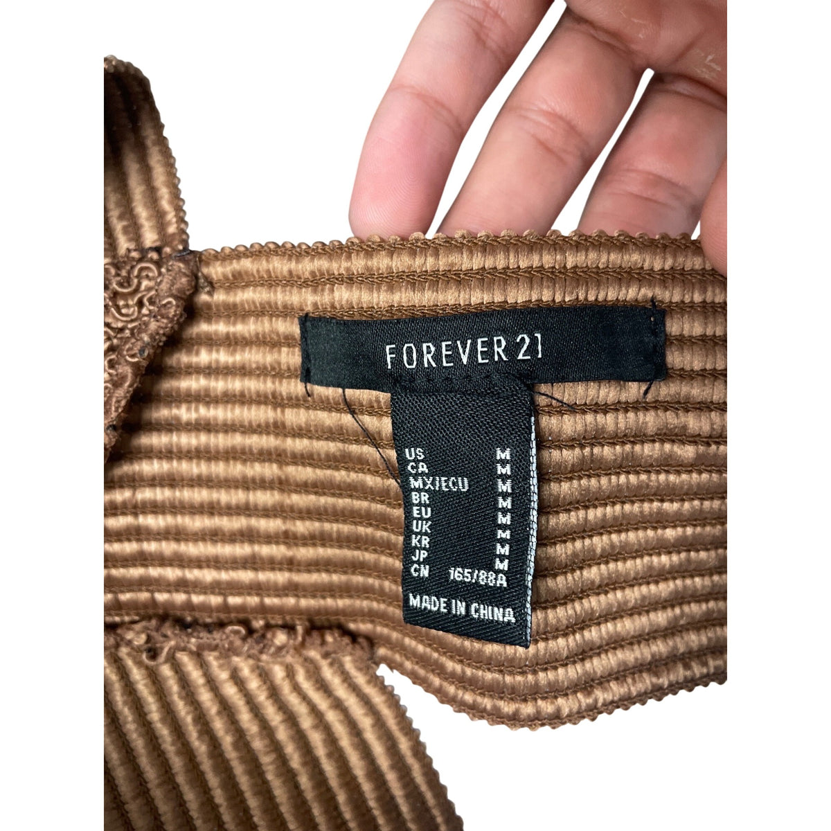 Forever 21 Womens Tan Cross Halter Crop Top Medium Size Comfortable Fit