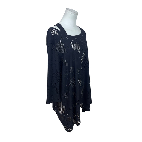 Clara Sunwoo Women’s Black Laser Cut Top Sz XL - New