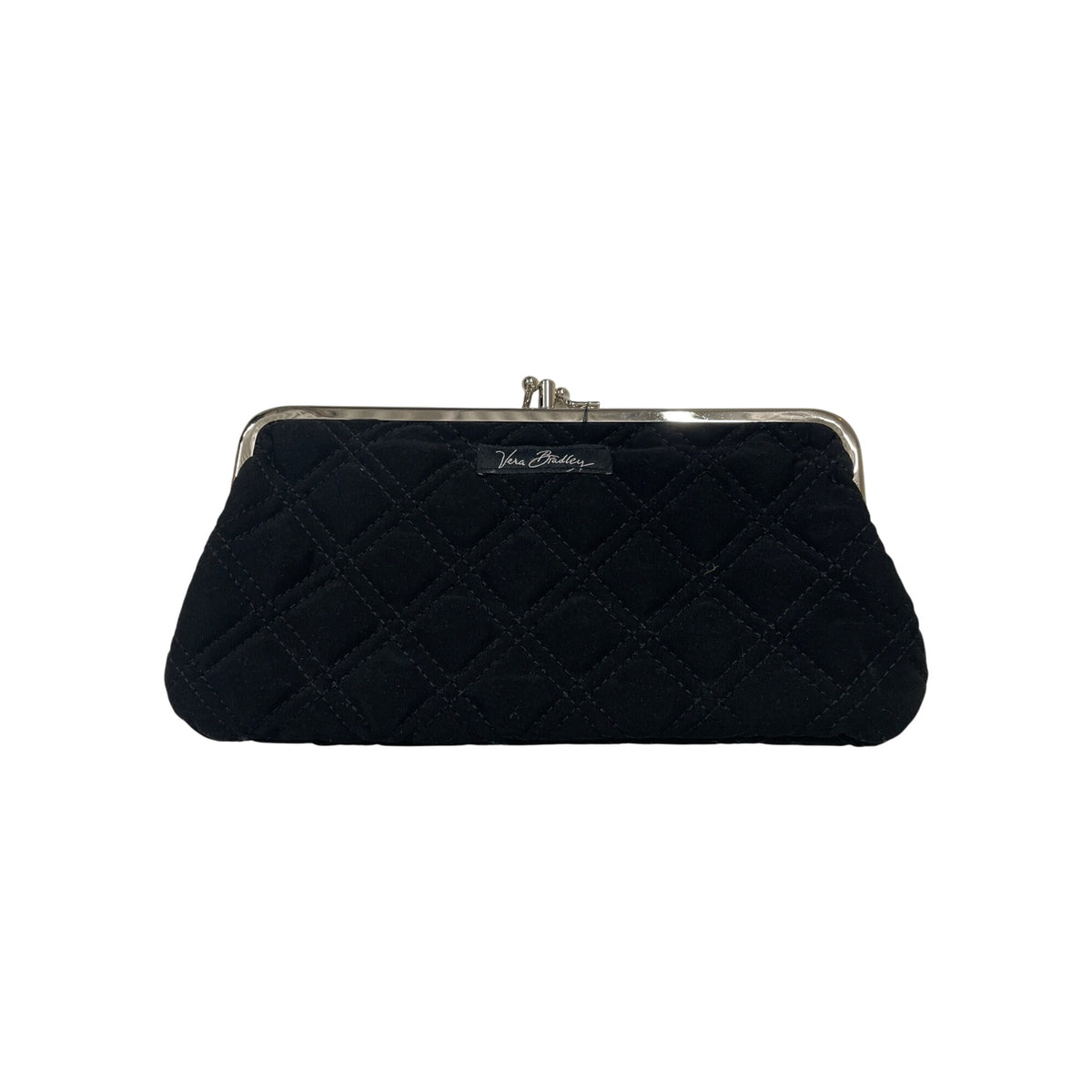 Vera Bradley Black Quilted Fabric Clutch Purse Elegant Wristlet