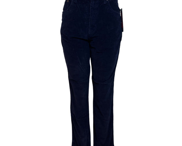 Bill Blass Womens Navy Blue Stretch Fit Corduroy Jeans Size 8 - New