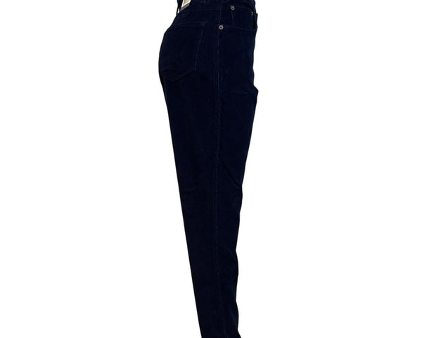 Bill Blass Womens Navy Blue Stretch Fit Corduroy Jeans Size 8 - New