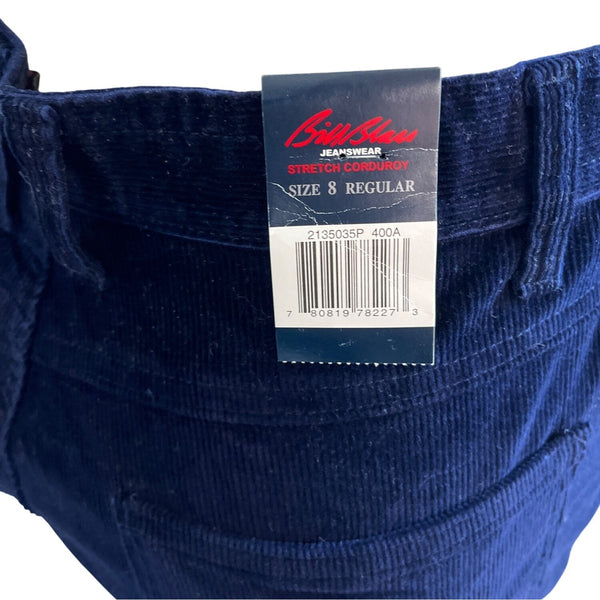 Bill Blass Womens Navy Blue Stretch Fit Corduroy Jeans Size 8 - New