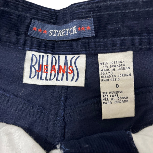 Bill Blass Womens Navy Blue Stretch Fit Corduroy Jeans Size 8 - New