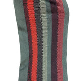 V. Fraas Unisex One Size Dark Green Red and Orange Striped Scarf