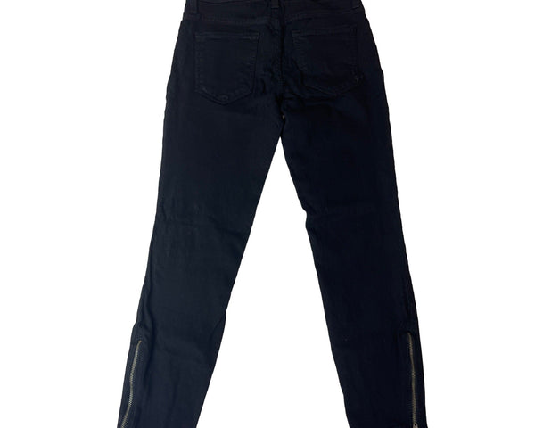Bebe Women's Modern BlackJeans With Satimnless Steel Zippers Sz 26