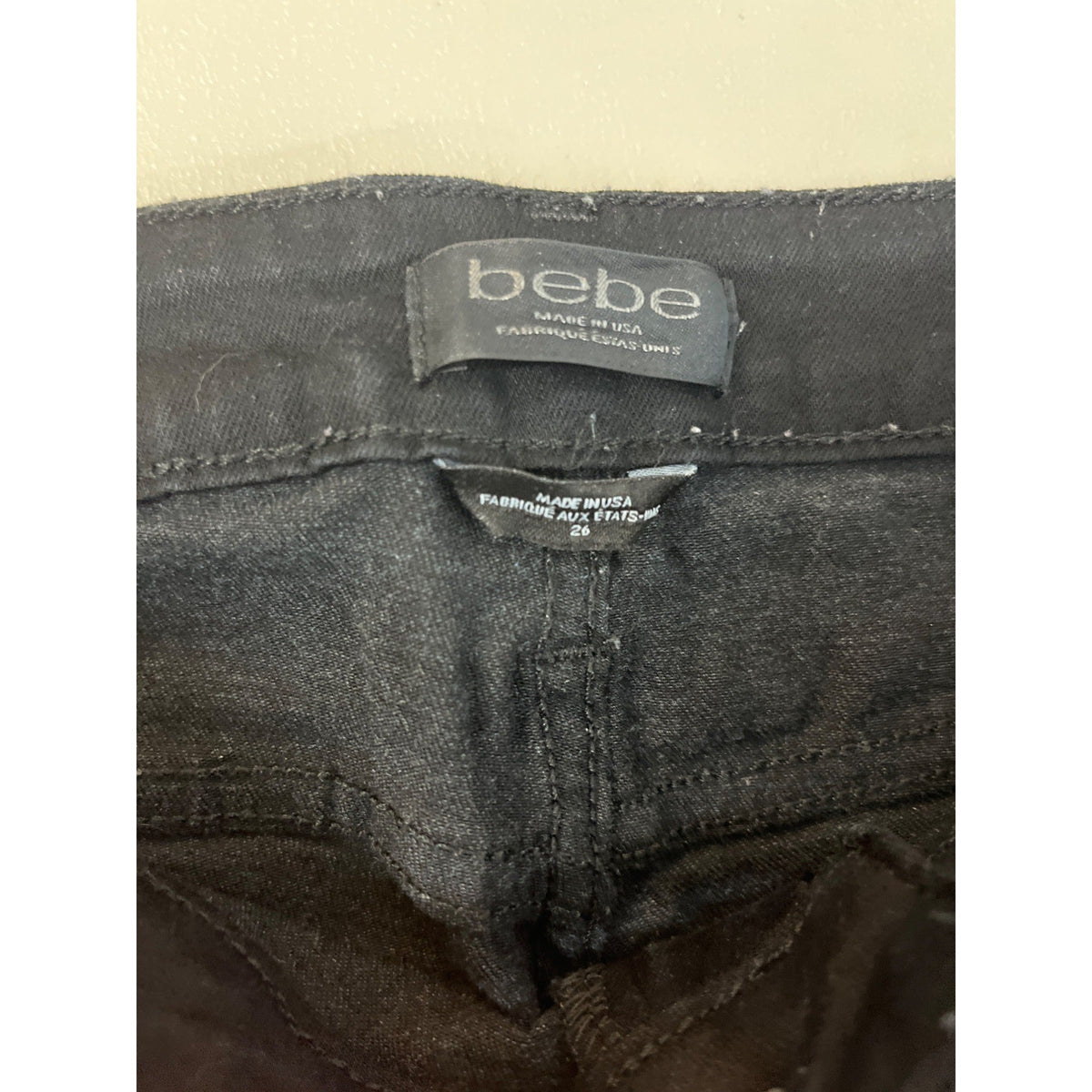 Bebe Women's Modern BlackJeans With Satimnless Steel Zippers Sz 26