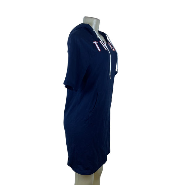 Tommy Hilfiger Womens Navy Cotton Hoodie Dress TH85 Logo Front Pocket Size S