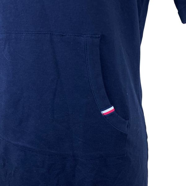 Tommy Hilfiger Womens Navy Cotton Hoodie Dress TH85 Logo Front Pocket Size S