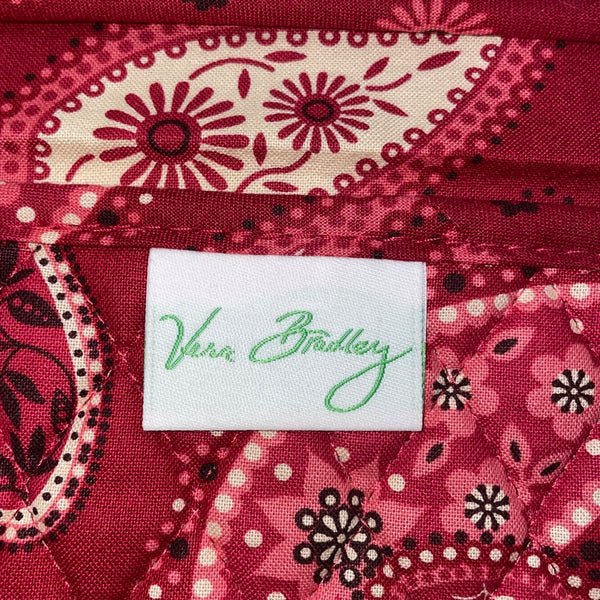 Vera Bradley Women’s Red Quilted Paisley Adjustable Strap Compact Crossbody Bag