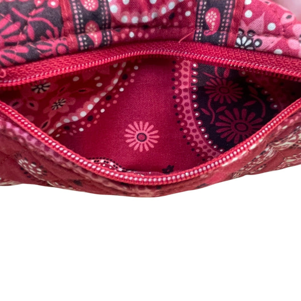 Vera Bradley Women’s Red Quilted Paisley Adjustable Strap Compact Crossbody Bag