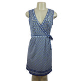 Max Studio Women’s Blue Geometric Pattern V Collar Dress Sz XS - NWT