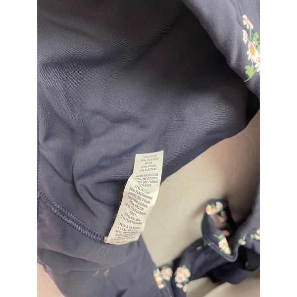 Offline By Aerie Womens Navy Floral Nylon/Elastane Sports Bra & High-Waist Shorts XXL