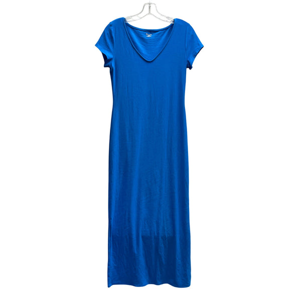 No Boundaries Womens Blue Maxi Short Sleeve Dress Recycled Blend Size M (8-10)