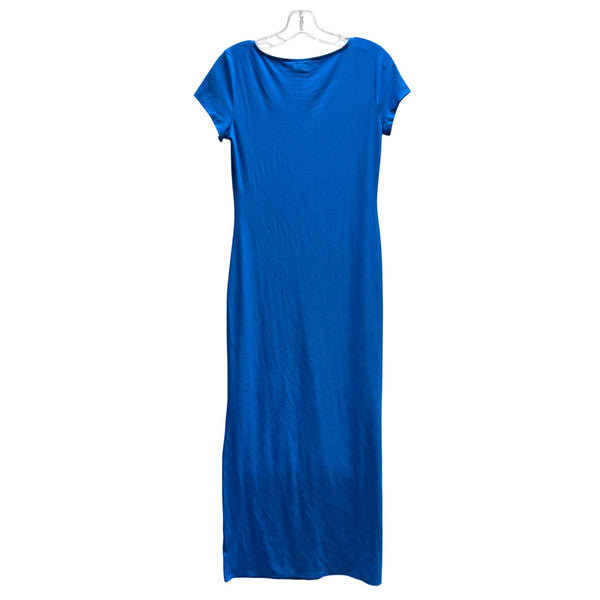 No Boundaries Womens Blue Maxi Short Sleeve Dress Recycled Blend Size M (8-10)