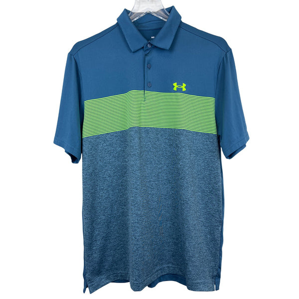 Under Armour Mens Blue Playoff Polo Shirt Loose Fit Medium
