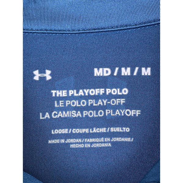 Under Armour Mens Blue Playoff Polo Shirt Loose Fit Medium