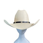 Lone Star White Western Cowboy Hat With Black Band & Silver Accents