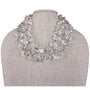 Vintage Crystal Clear Multi-Strand Beaded Necklace Adjustable Chain Length