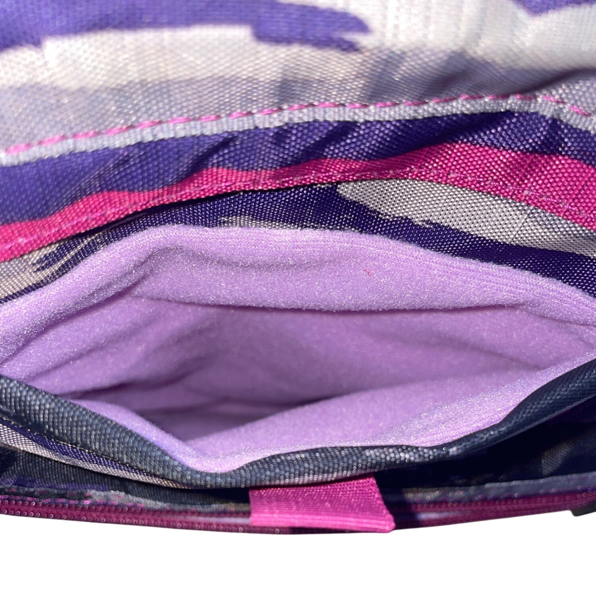 Lug Via Purple Striped With Top Handles & Adjustable Straps Multi-Pocket Backpack