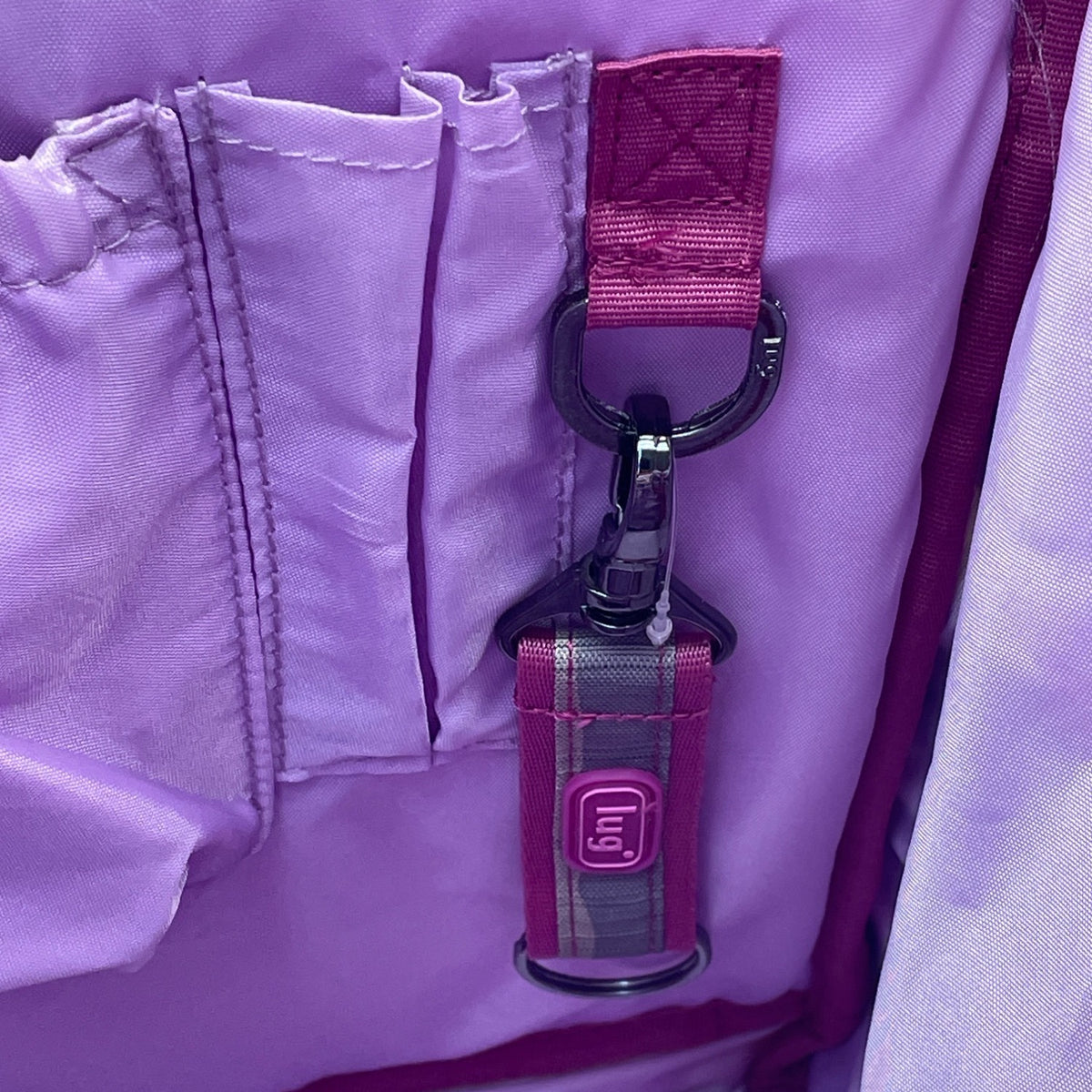 Lug Via Purple Striped With Top Handles & Adjustable Straps Multi-Pocket Backpack