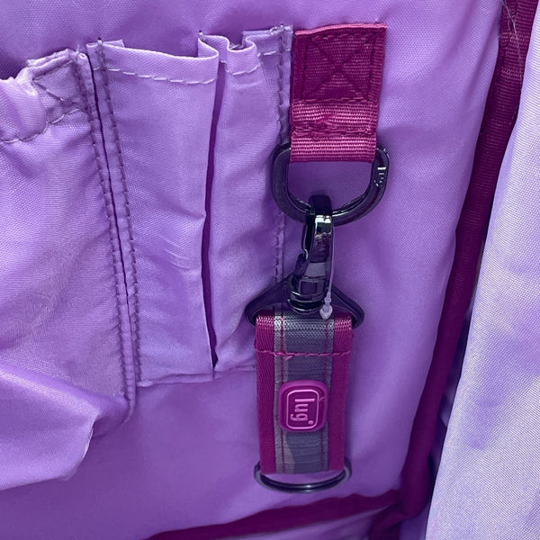 Lug Via Purple Striped With Top Handles & Adjustable Straps Multi-Pocket Backpack