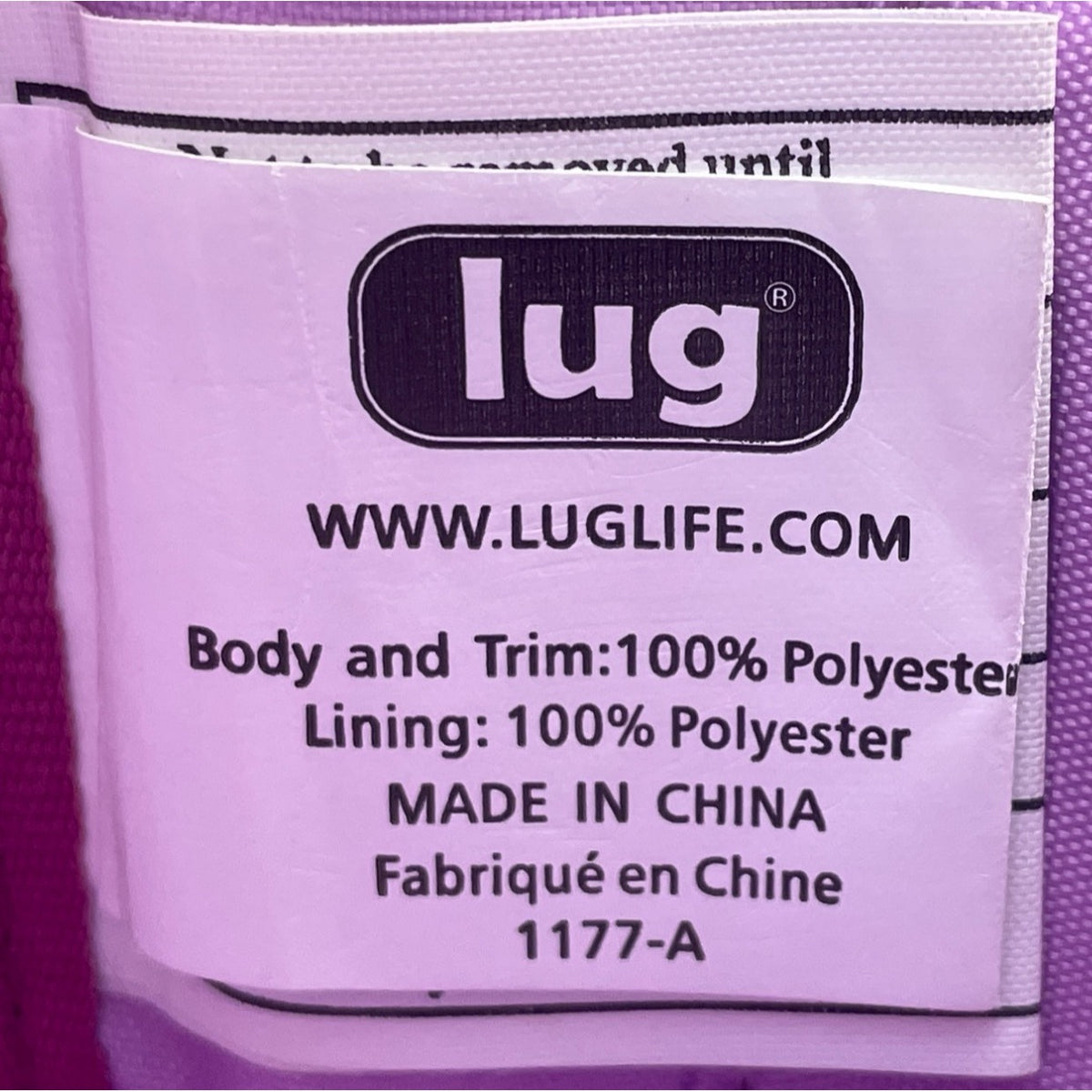 Lug Via Purple Striped With Top Handles & Adjustable Straps Multi-Pocket Backpack
