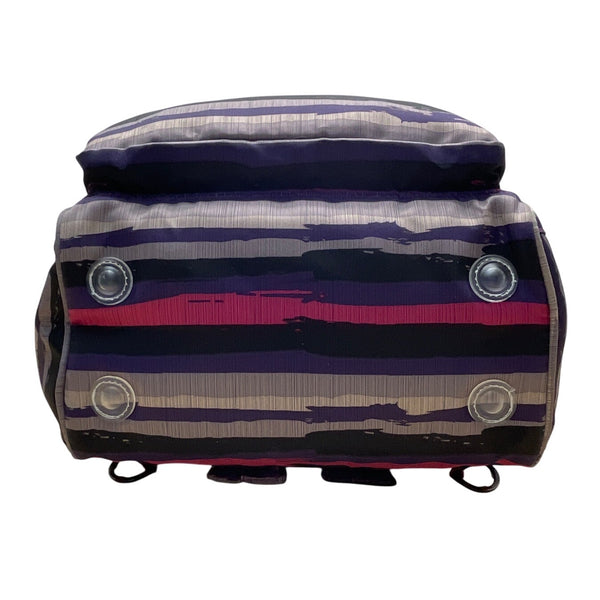 Lug Via Purple Striped With Top Handles & Adjustable Straps Multi-Pocket Backpack