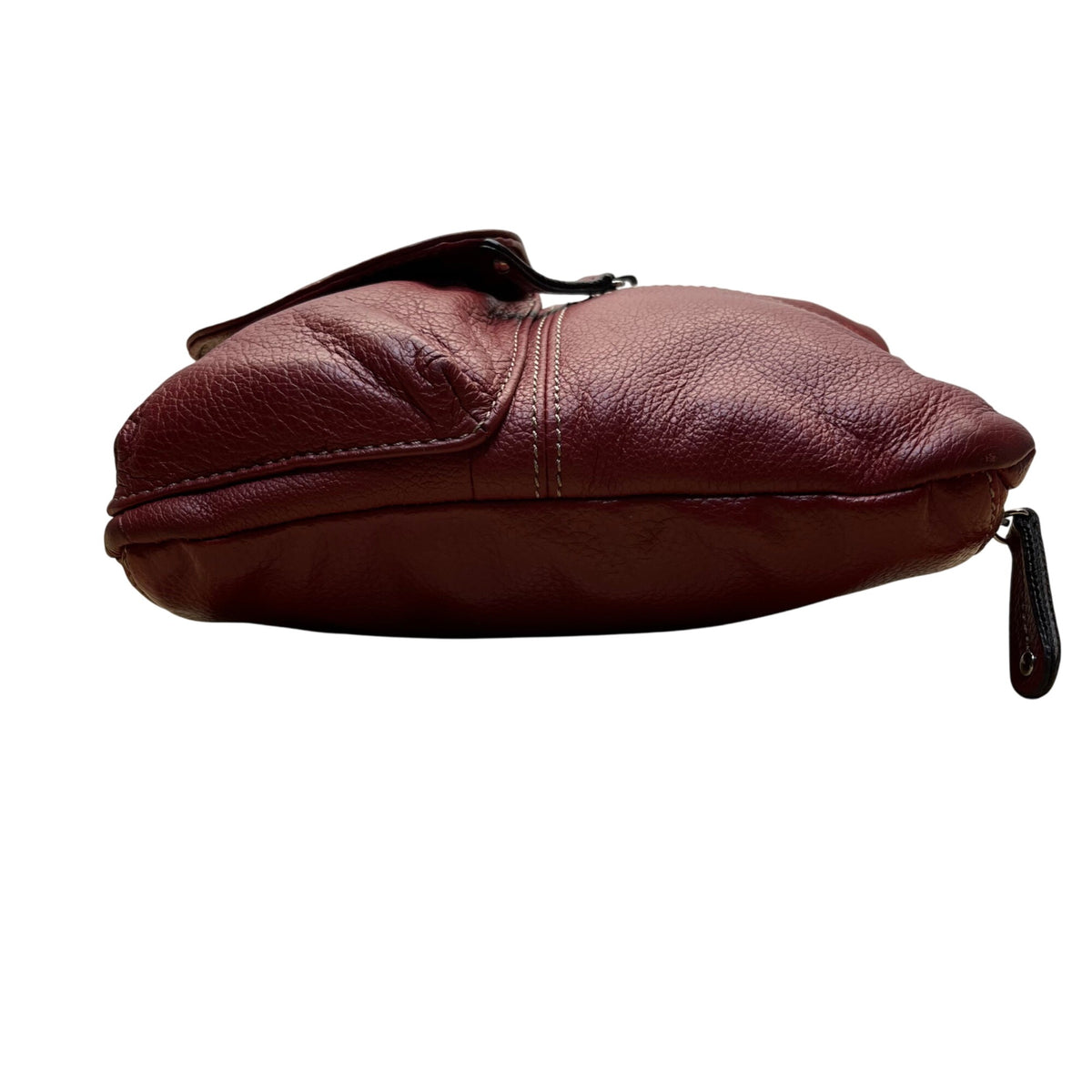 Tignanello Women’s Red Leather Exterior Magnetic Flap Pockets Crossbody Bag