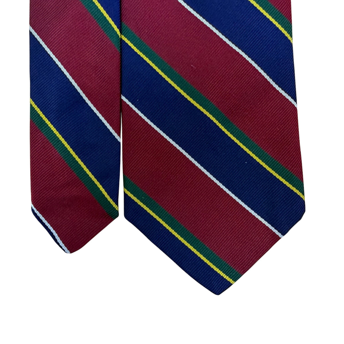 Vintage Brooks Brothers Mens Burgundy & Navy Silk Striped Tie 58" Made In USA