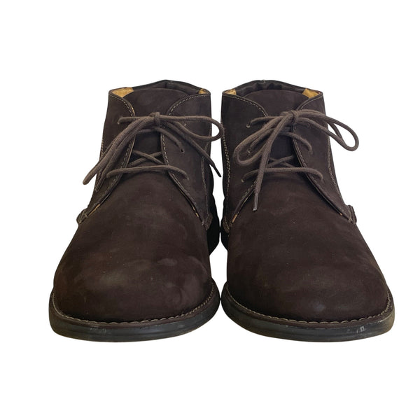 Johnston & Murphy Chocolate Brown Sheepskin Shuler Chukka Boots Size 12M